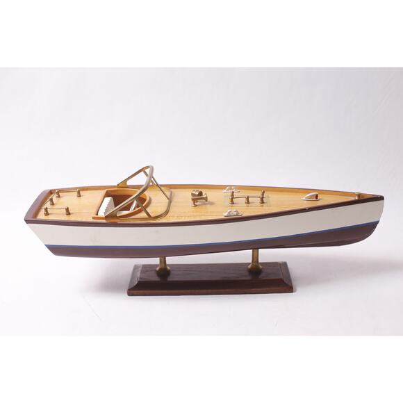 Model Speed Boat Wooden Metal 16